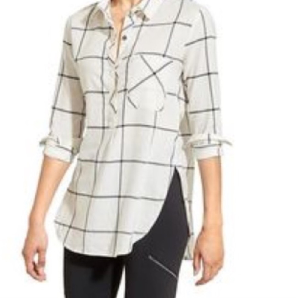 Athleta Presidio Tunic | Sea Salt + Black | Sz XS